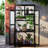 Height Wood Large Greenhouse Balcony Portable Cold Frame With Wheels, Adjustable Shelves And Openable Roof-111030830