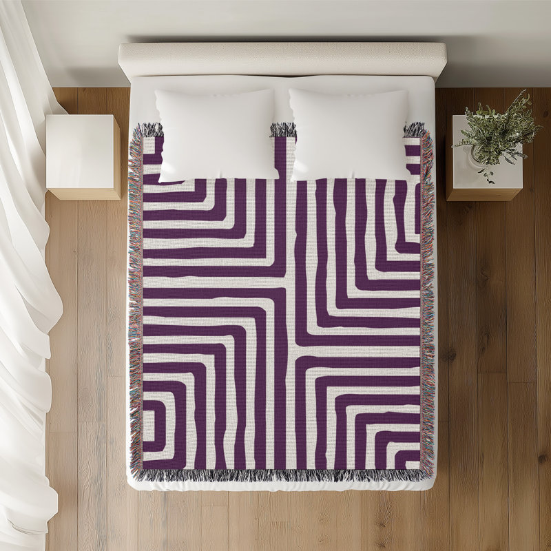 Jeté en coton Waren, 50 x 70, Violet