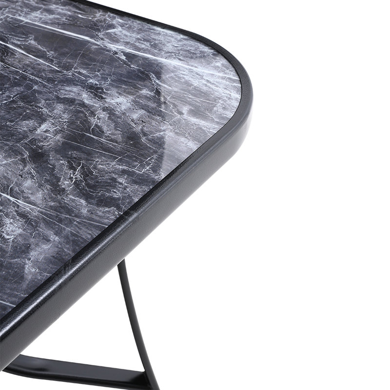 Bryoney Metal Folding Outdoor Dining Table With Umbrella Hole , 90cm cm W 150cm cm D