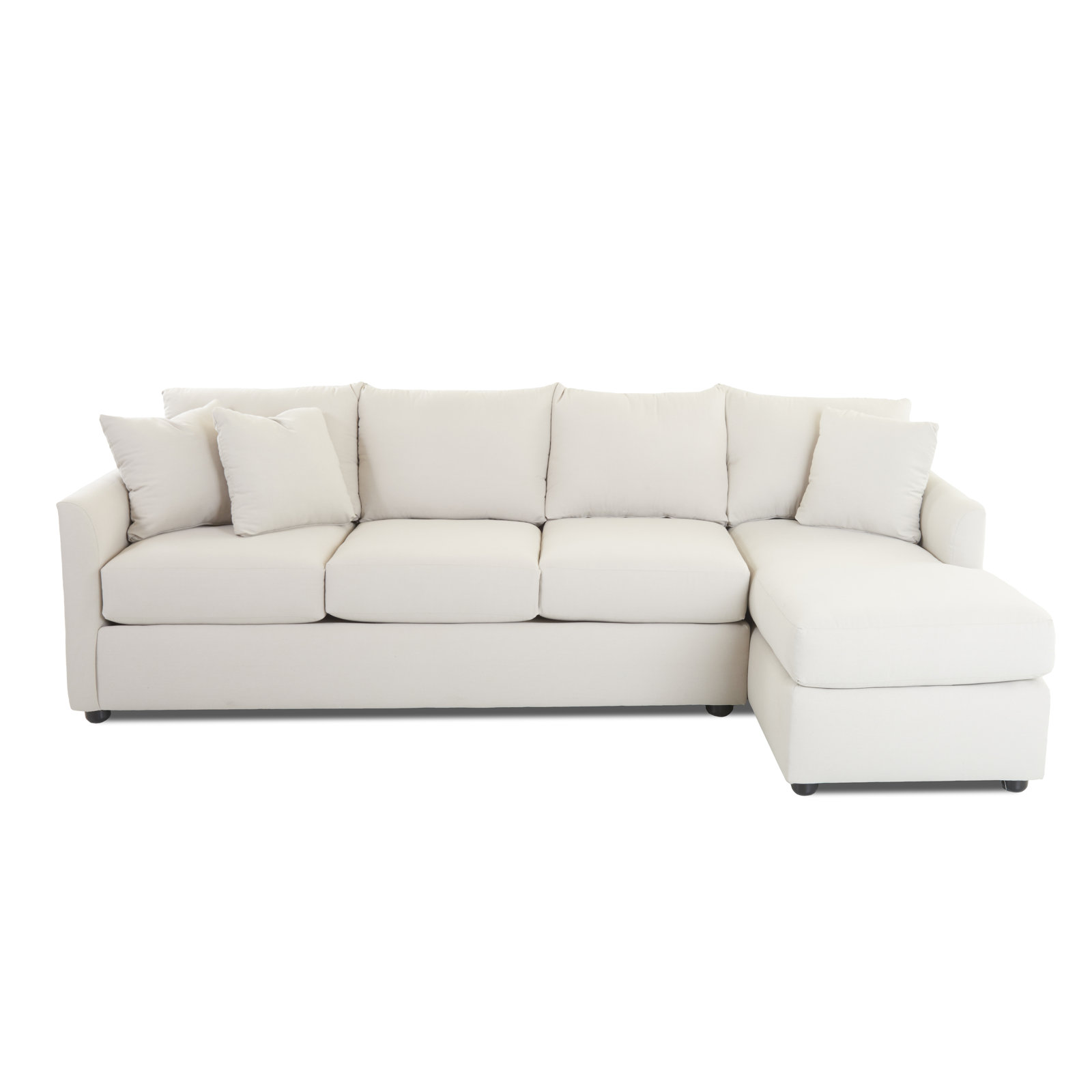Cecelia Upholstered Chaise Sectional, Classic Bleach White Twill, Right Hand Facing