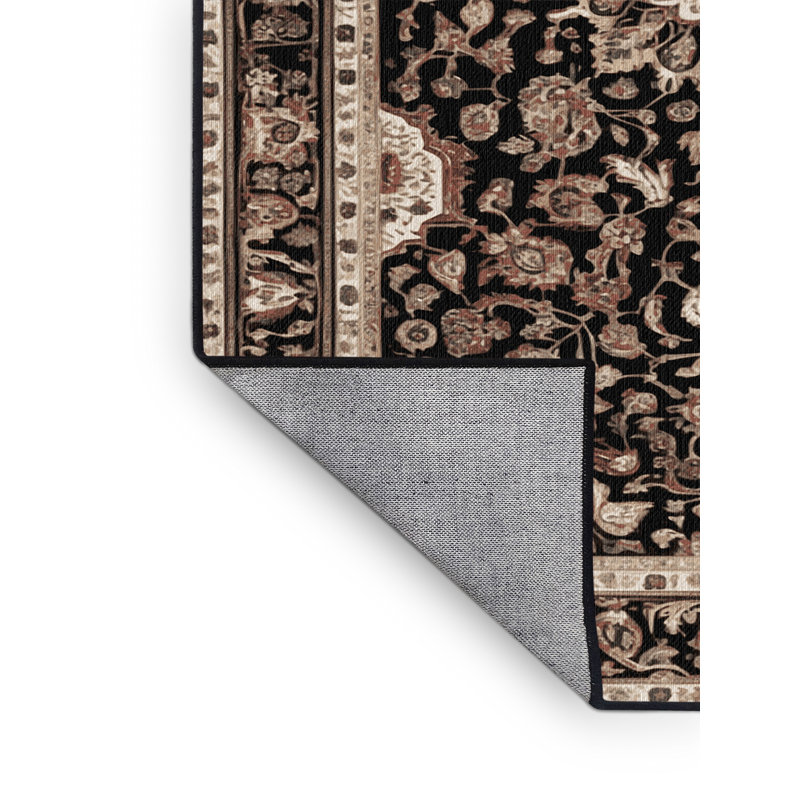Machine Washable Persian Brown Area Rug, Square 8'