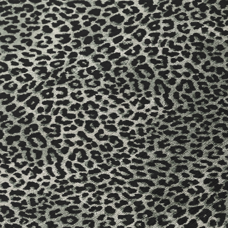 Tapis gris à imprimé animalier Abouaber, Rond 8 pi