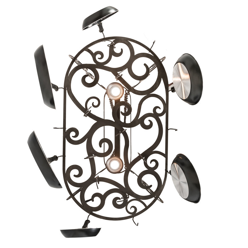 Oil Rubbed Bronze 2-Light Handcrafted Hanging Pot Rack