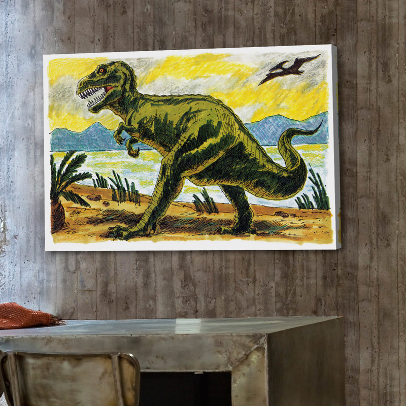 Tyrannosaur Ii by Curtis - Wrapped Canvas Painting, 30cm H x 46cm W