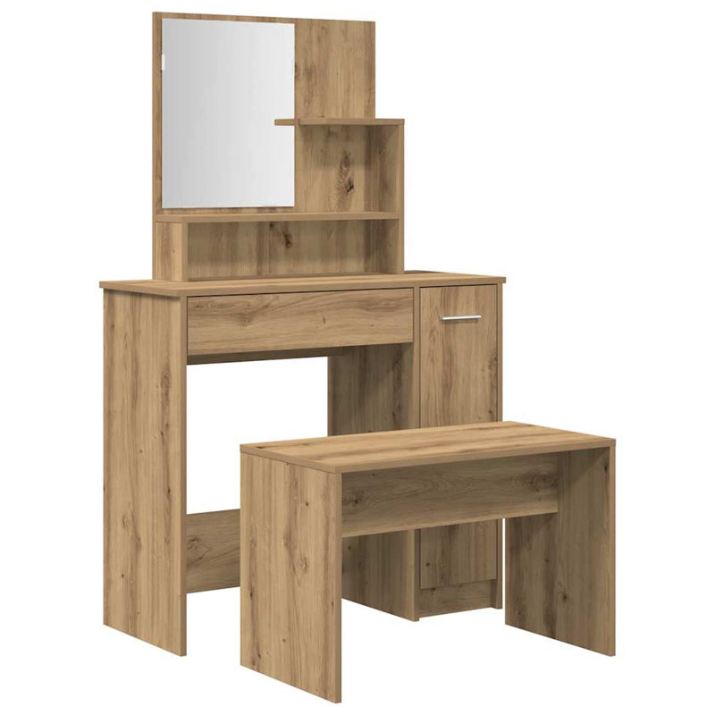 Libaan Dressing Table with Mirror, Artisan Oak