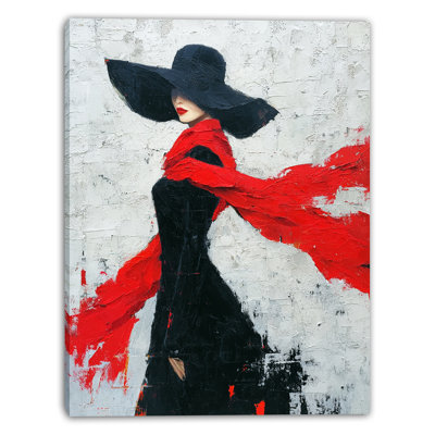 Crimson Elegance Wrapped Canvas Wall Art
