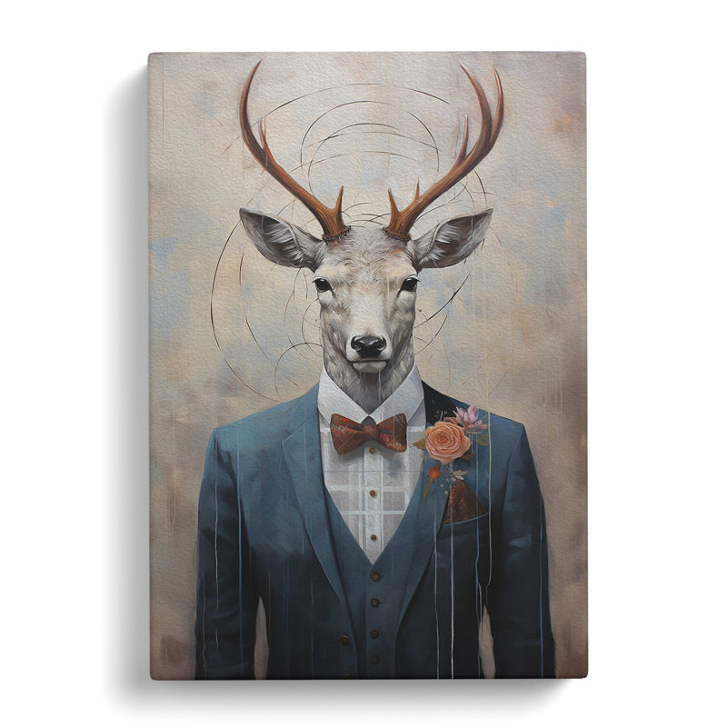 Stag Modern Art - Wrapped Canvas, 76cm H x 50cm W x 3cm D