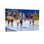 Scène de patinage sur glace de Noël avec arbre de Noël, ensemble de 3 impressions sur toile-12461454
