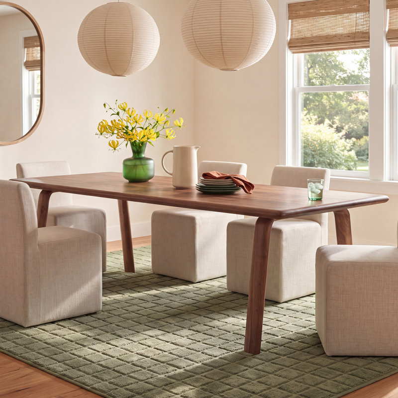 Avari 88" Solid Wood Dining Table, Walnut