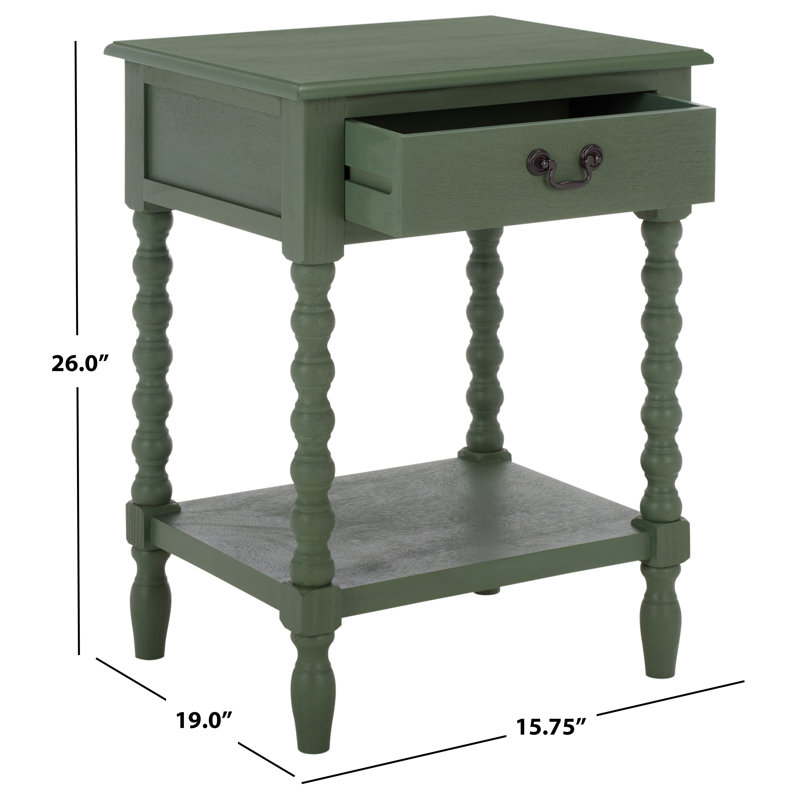 End Table with Storage, Dusty Green