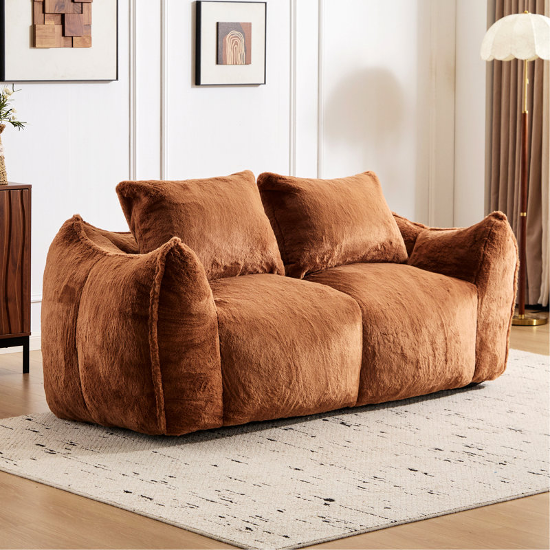Canapé de style moderne pour fauteuil à billes ultra doux et moelleux pour adultes, causeuse confortable avec coussins, idéal pour la détente intérieure dans le salon ou la chambre à coucher
