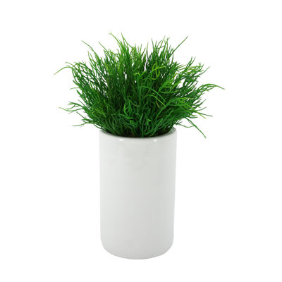 Herbe succulente artificielle de 6,5 po dans un vase décoratif