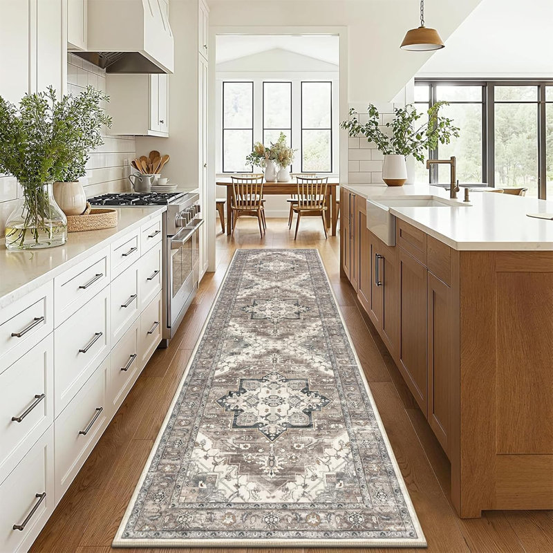 Area Rug, Brown/Gray, Runner 2' x 7'10"