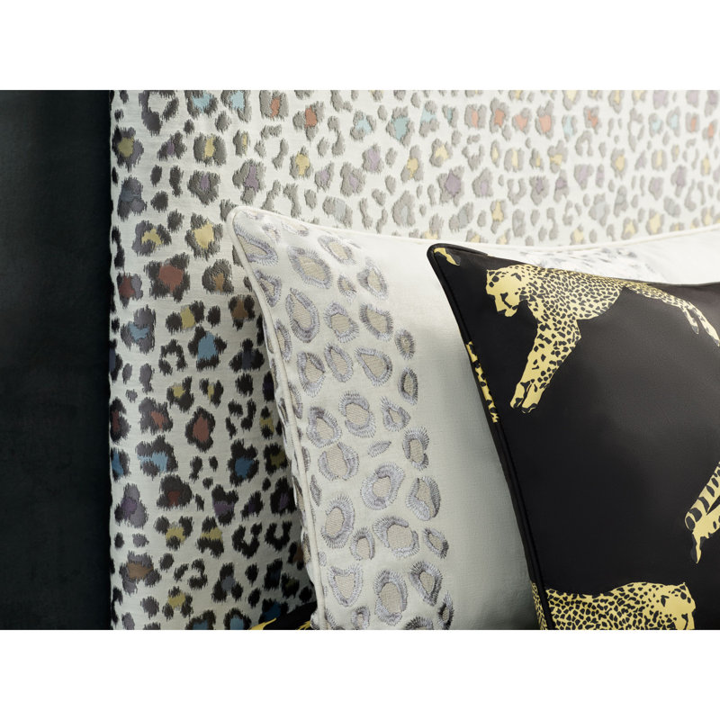 Leaping Cheetah Fabric, Black Magic