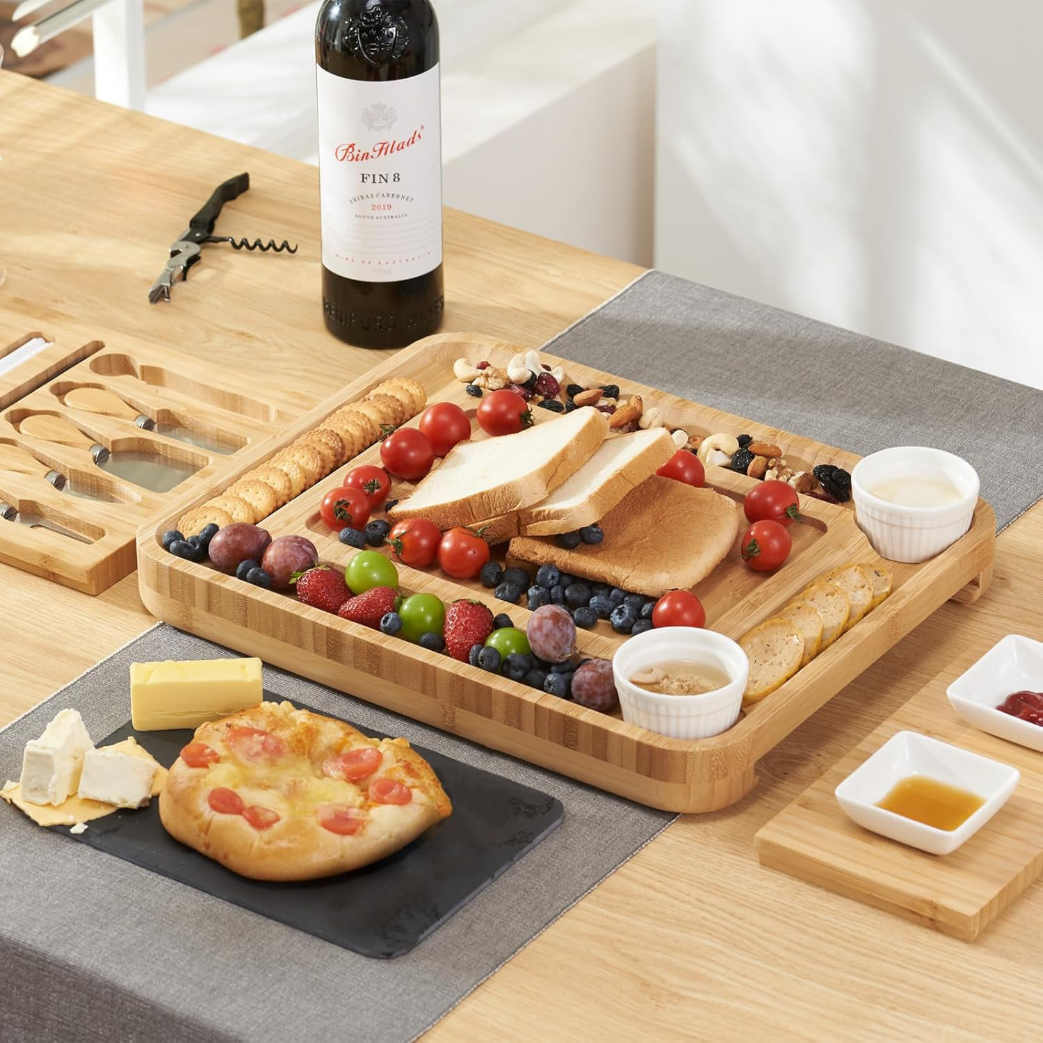 Lark Manor™ Daren Charcuterie Boards, Bamboo Cheese Board Set With