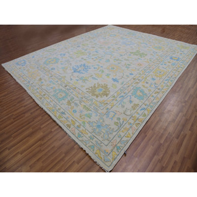 12'4" x 14'10", 100% Wool, Colourful Oushak Weave, Hand Knotted Oversized Rug
