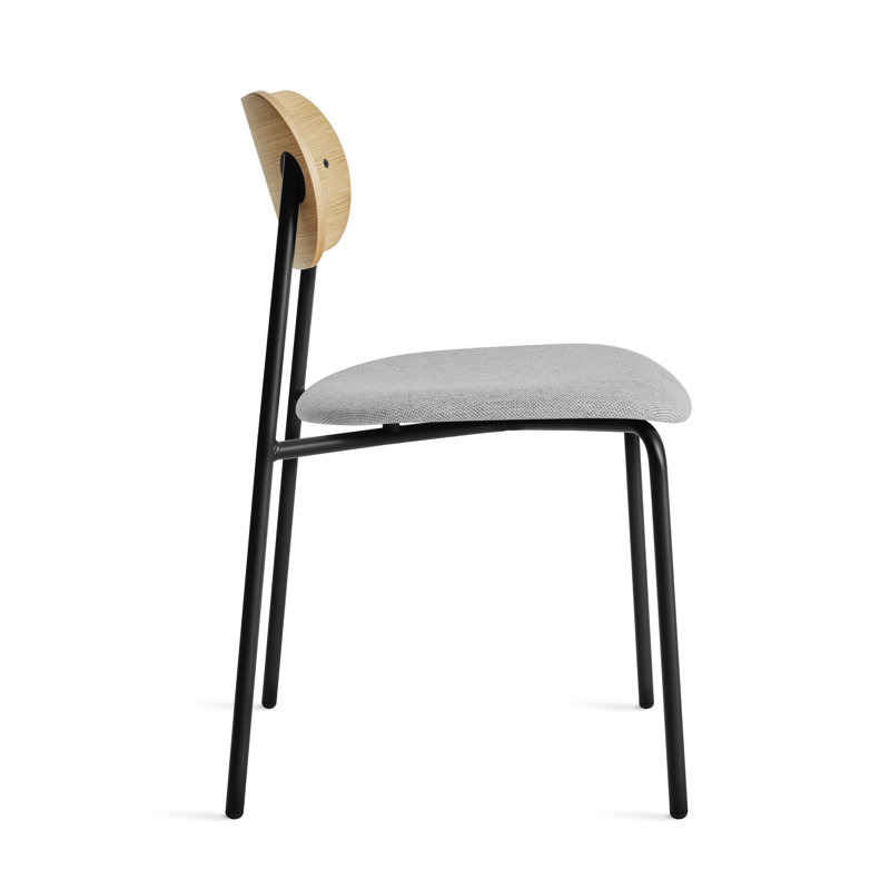 SideBySide Upholstered Dining Chair, White Oak, Maharam Mode in Intaglio Crossweave