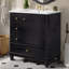Meuble-lavabo 30 po avec lavabo, meuble-lavabo autoportant noir avec lavabo en céramique, structure en bois massif, porte à fermeture en douceur, 3 tiroirs
