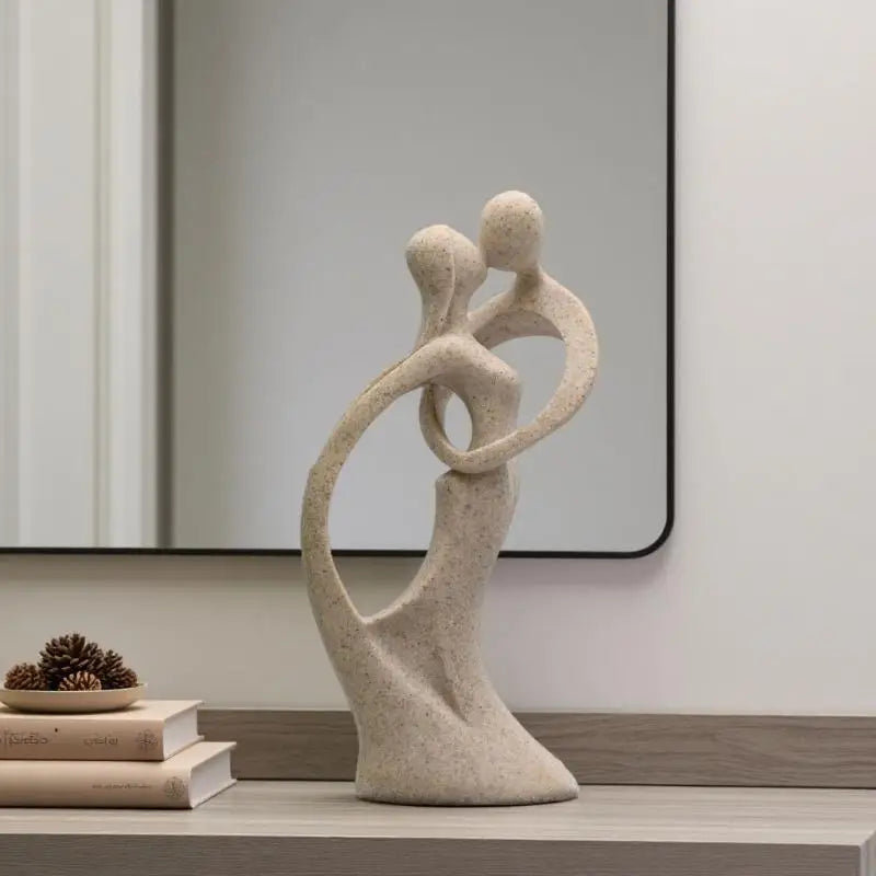 Abstract Kissing Couple Figurine
