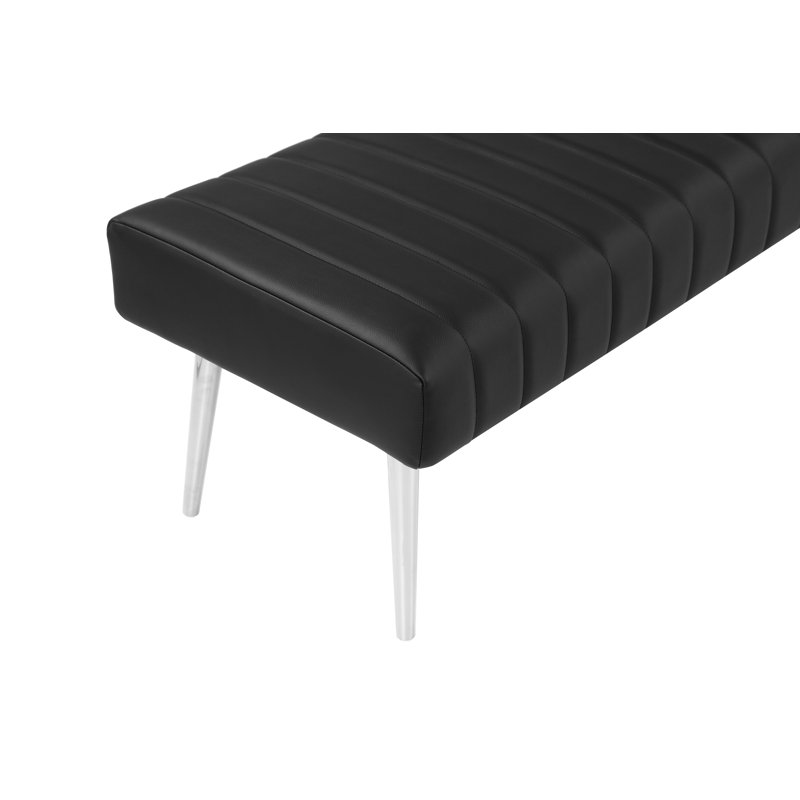 Banc en simili cuir Hilda, Noir