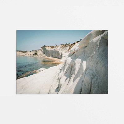 White Cliff Whispers Print, in a Polished Chrome Frame