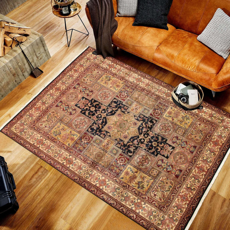 Canvello Agra Hand-Knotted Lamb's Wool Area Rug- 9'2" X 12'2"