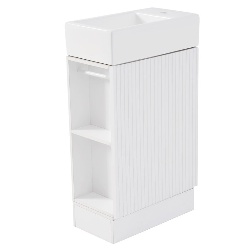 Meuble-lavabo polyvalent avec de multiples fonctionnalités pour une expérience de salle de bain améliorée, Blanc