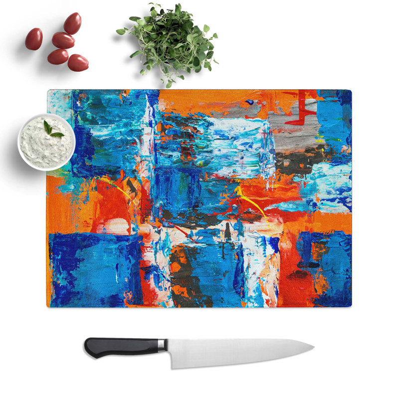 Tempered Glass Art Painting Vol.336 Chopping Board, 39 cm W x 28.5 cm L