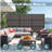 72"x 47" Outdoor Rectangular Metal Privacy Screen with Rattan Panel
