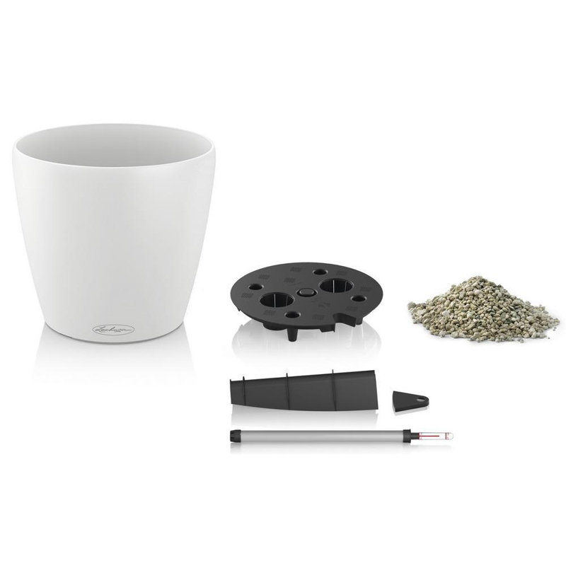 Classico Pot Planter, White, 39.5cm H x 42cm W x 42cm D