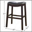 31 po H Tabouret de bar en bois à hauteur de bar avec siège en similicuir noir, 1 pièce-1826524424