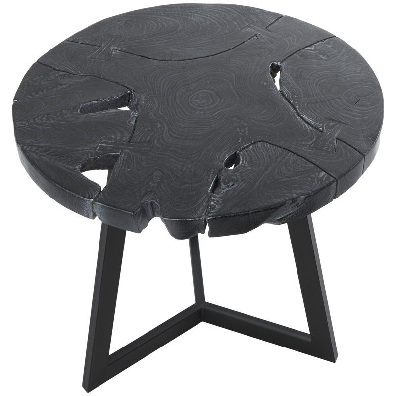 Table d'appoint géométrique en bois de teck Cole et Grey