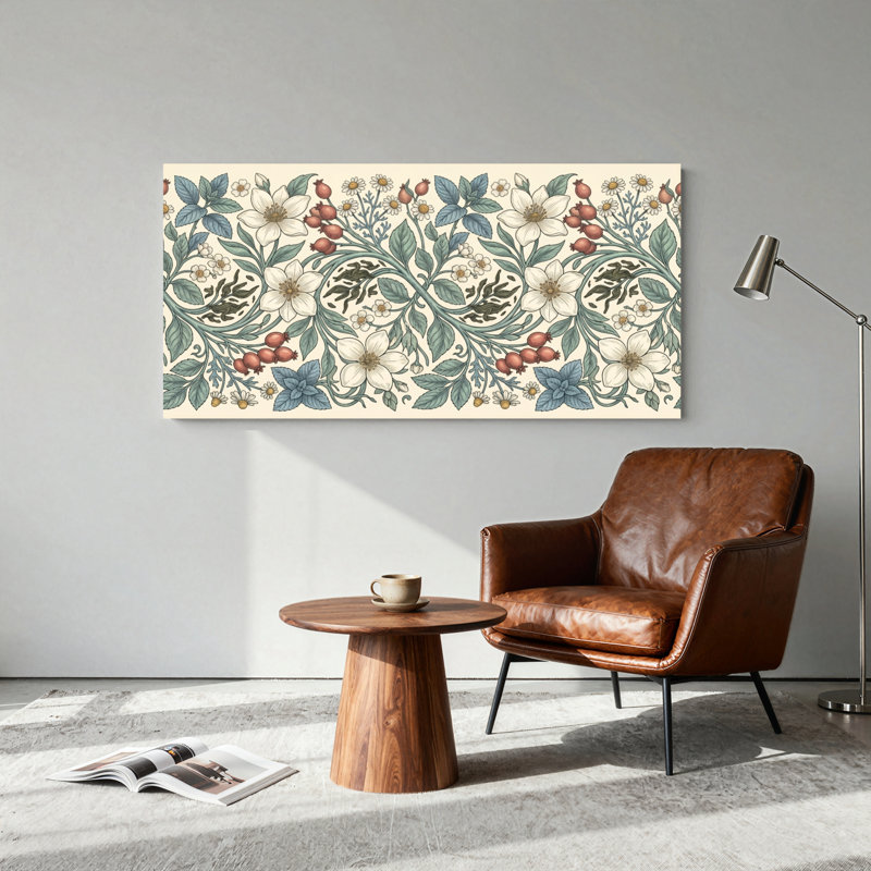 Ensemble de 1 tableau sur toile à motif floral, 32“W x 16”H, Wrapped Canvas