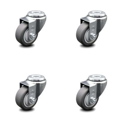 Thermoplastic Rubber Wheel Swivel Bolt Hole Caster