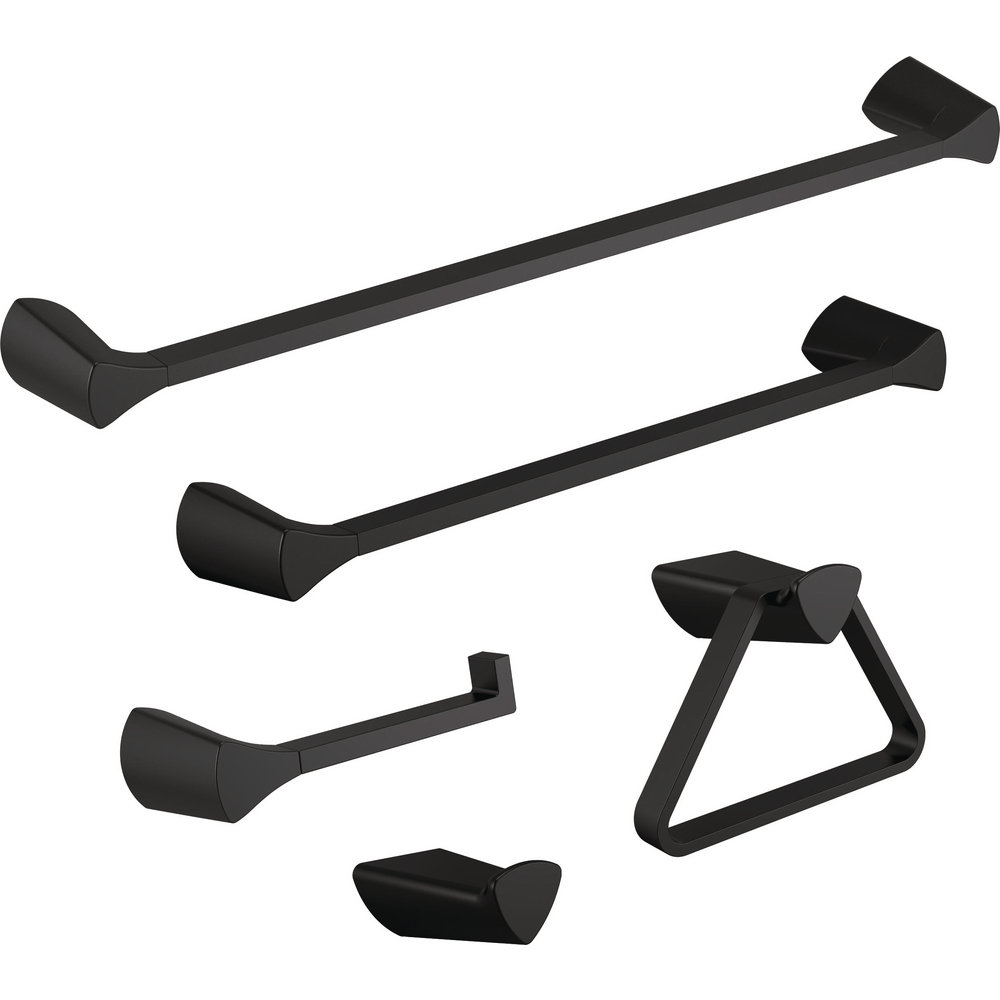 Zura Vertical Wall Mount Toilet Paper Holder, Matte Black