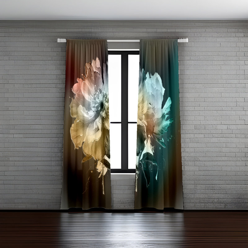 Paire de rideaux semi-transparents en polyester Annalei, L 40 po x L 82 po
