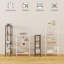 Shelf, Recess Shelf With 4 Levels, Kitchen Shelf, Spice Rack, Standing Shelf, Ladder Shelf, Narrow For Kitchen, Living Room, Wood Material Metal, White Light Oak, 50 X 78 X 20 Cm-775812602-775812599