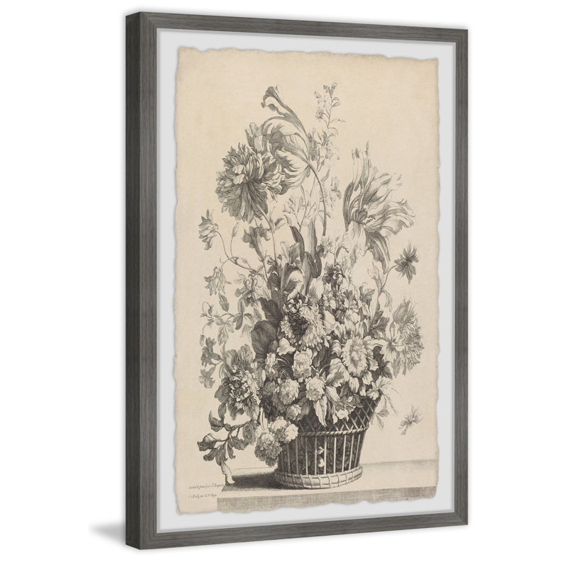 "A Basket of Spring Flowers" Framed Print, 12" H x 8" W