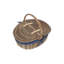 Wicker Lidded Picnic Hamper Basket with Lining-503473924