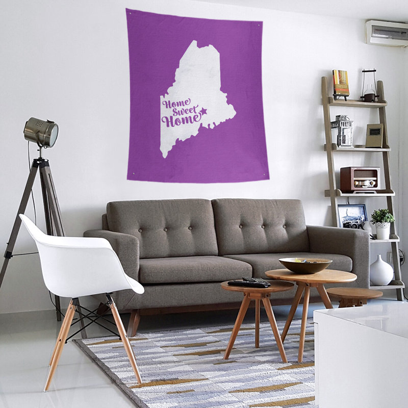 Tapisserie Home Sweet Bangor, H 80 po x l 68 po, Violet