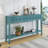 Wood Console Table with two Different Size Drawers, Bottom Shelf-1593295825