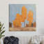 Automne, arbres, feuilles orange brillantes, ciel bleu doux-66842476-66842480