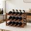 Support à vin en bambou pour comptoir de cuisine ou salle à manger, armoire de rangement robuste à 3 niveaux pouvant contenir 12 bouteilles, tablette peu encombrante pour garde-manger ou bar-1334671806