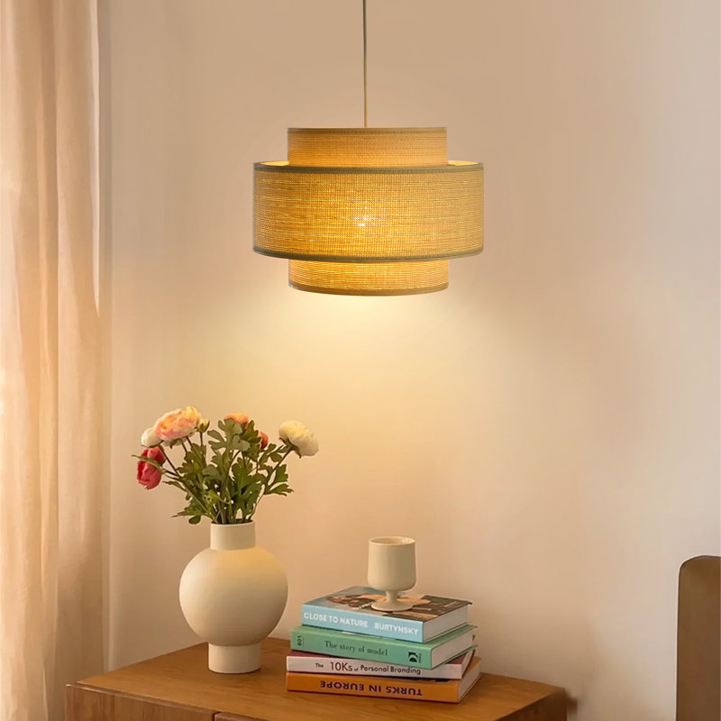 Luminaire suspendu en rotin de bambou tissé à la main pour n'importe quelle pièce
