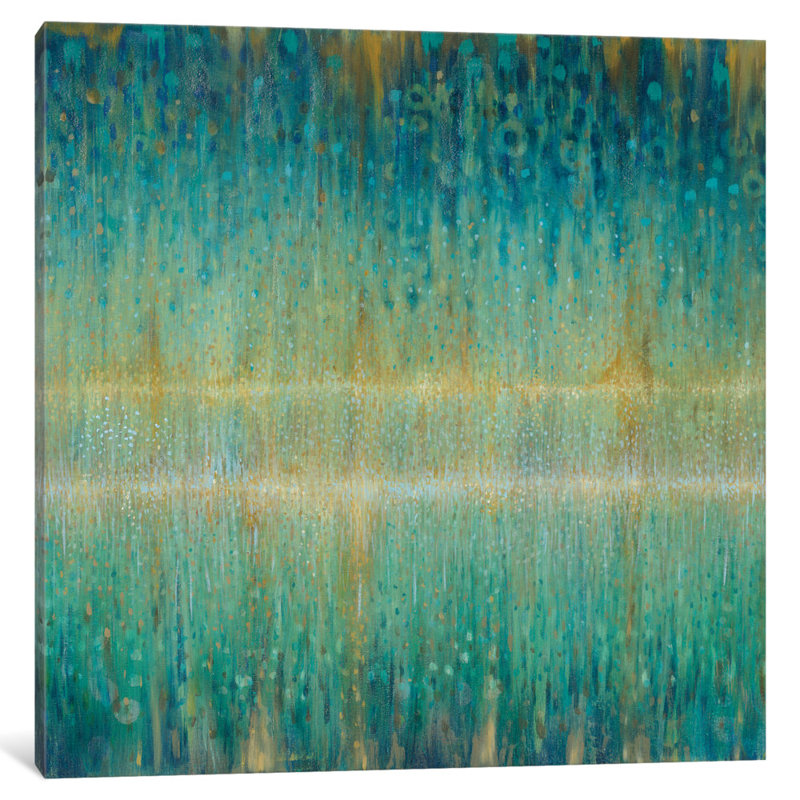 «Rain Rain Abstract I», reproduction d'art sur toile tendue, H 12 po x l 12 po x P 0,75 po, Pas de tapis, Toile tendue