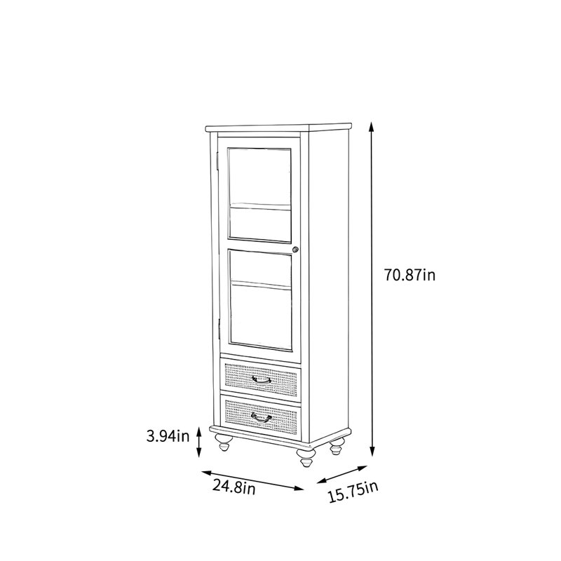 Alberts, Brown, (3 Shelves) 70.87"H x 24.8"W x 15.75"D