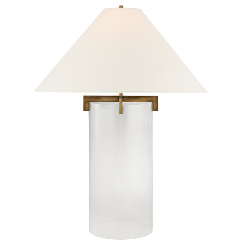 J. Randall Powers Brooks Table Lamp, Gilded Iron, Fabric