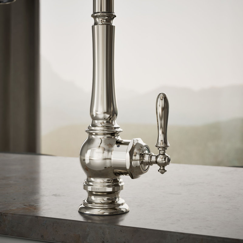 Artifacts® Touchless Pull Down Kitchen Sink Faucet with Three-Function Sprayhead, Vibrant Polished Nickel