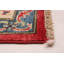 Tapis rouge / beige / bleu foncé noué à la main de conception unique 6 pi 4 po x 9 pi 8 po Alaeddine