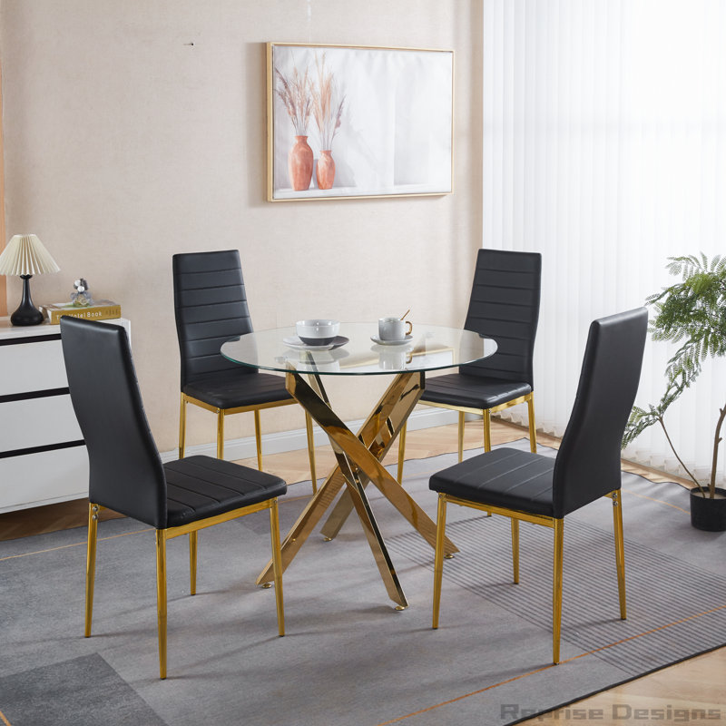 Dining Chairs, Set of 4, Black